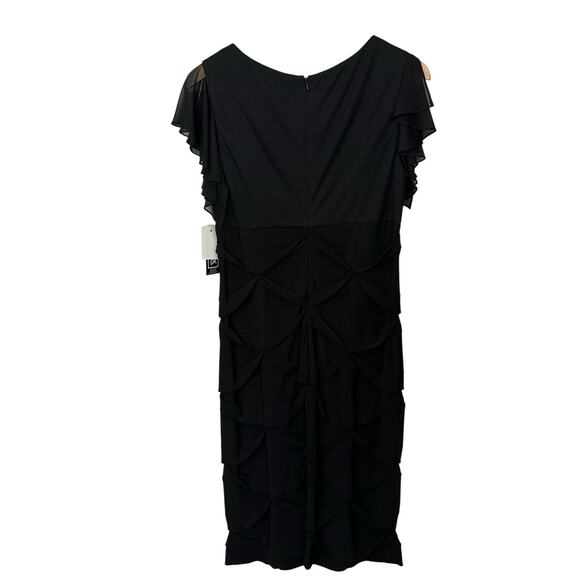 Alex Evenings Vtg Dress Whimsigoth Gothic Grunge Black Pleated Flutter Sleeve‎ - Picture 3 of 9